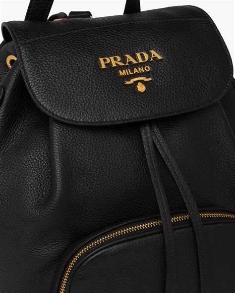 prada backpack leather gold tone black|prada leather backpack price.